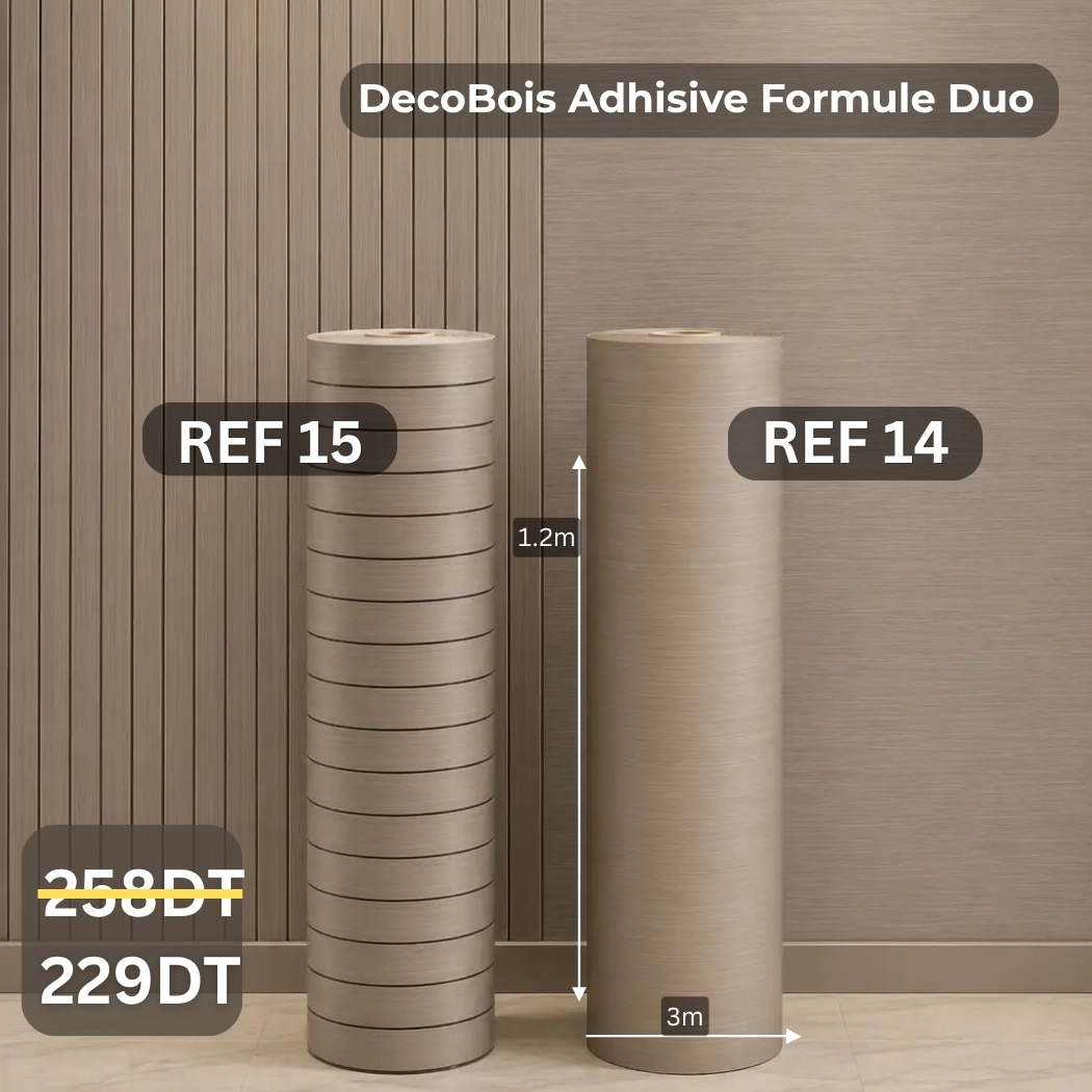 Pack duo:rouleaux effet bois ref14+ rouleaux Chipboard ref15 épaisseur 3mm