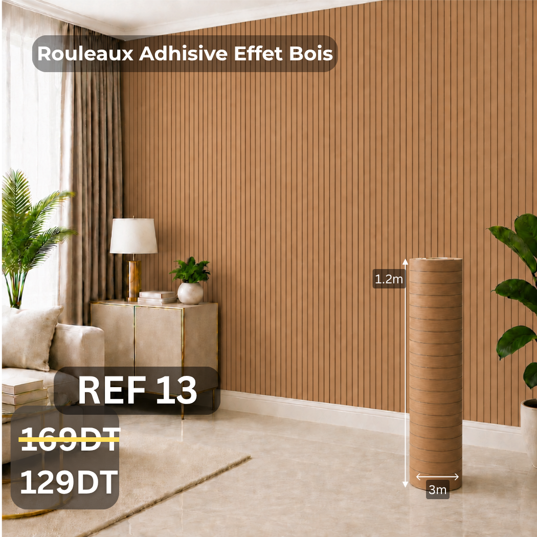 Rouleaux adhésive effet Bois 3m/1.20m ref13 épaisseur 3mm